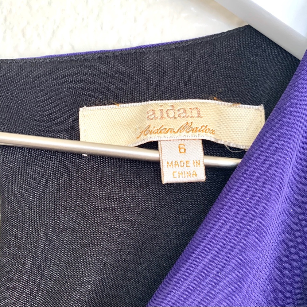 Aidan Mattox Purple Surplice Faux Wrap Mini Dress - Picture 5 of 9